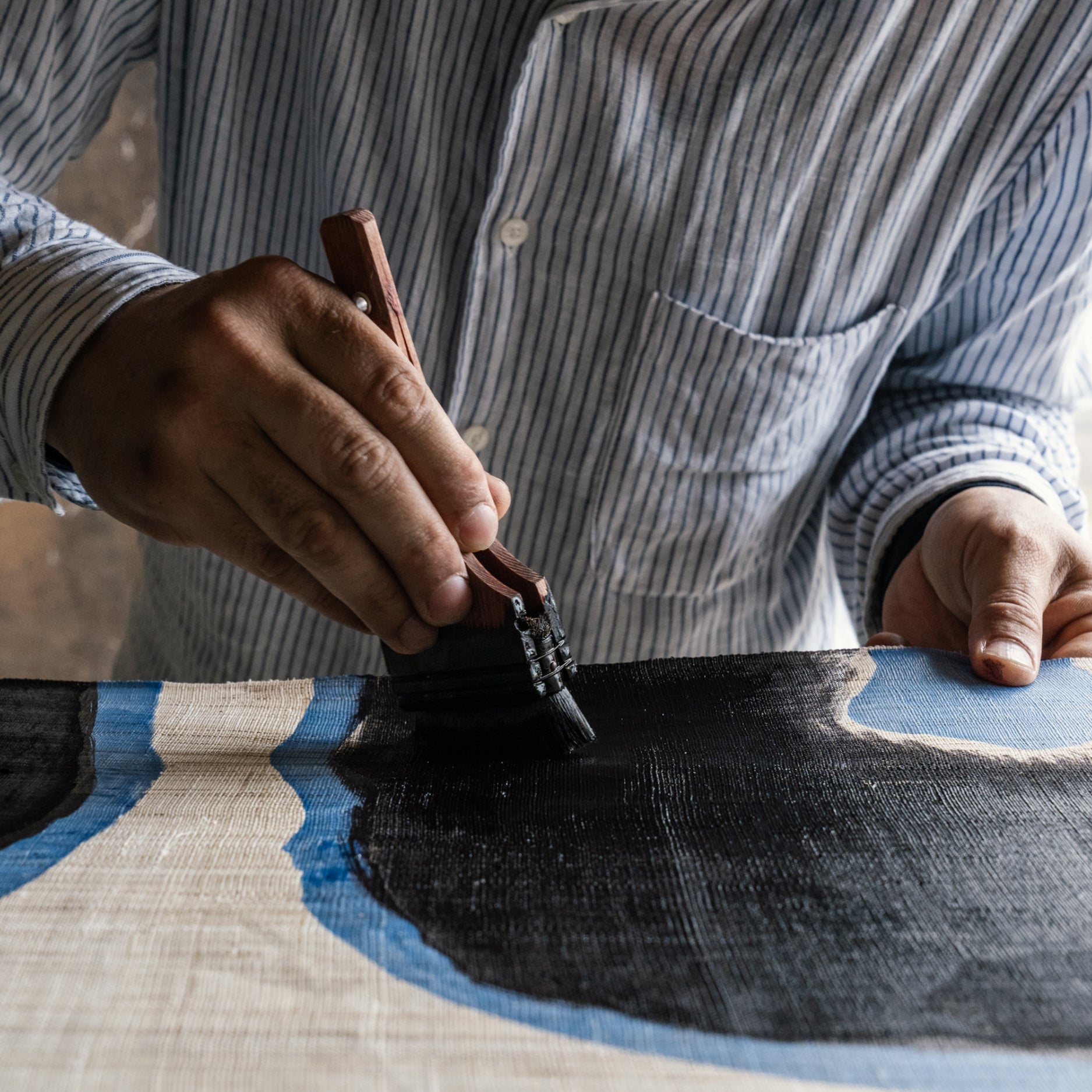 Katazome Wall Piece - Sumi Black